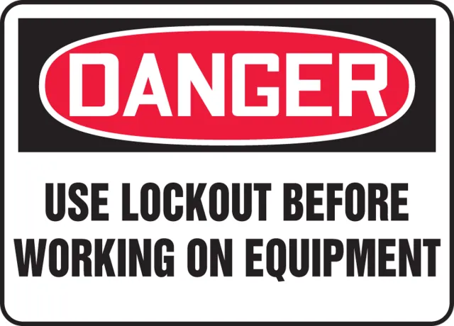 Accuform FRMLKT021VS OSHA Danger Safety Sign: Use Lockout Before Working On Equipment