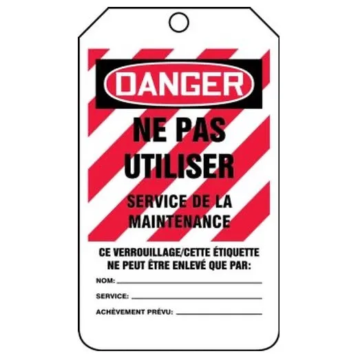 Accuform FRMLT401LTP 10"" x 14"" OSHA Danger Lockout Tag: Do Not Operate - Maintenance Department Red HS-Laminate
