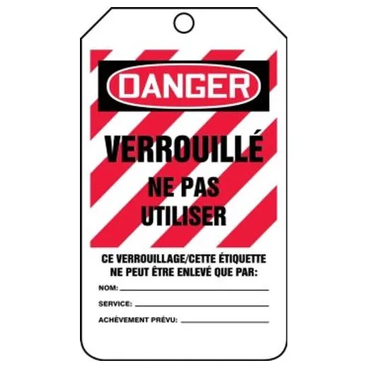 Accuform FRMLT418LTM 10"" x 14"" OSHA Danger Lockout Tag: Locked Out - Do Not Remove Red HS-Laminate