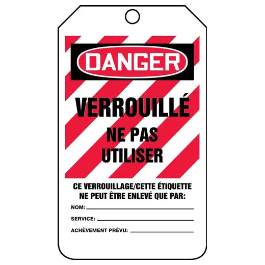 Accuform FRMLT418PTP OSHA Danger Lockout Tag: Locked Out - Do Not Remove