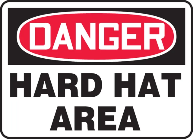 Accuform FRMPPA005XP OSHA Danger Safety Sign: Hard Hat Area