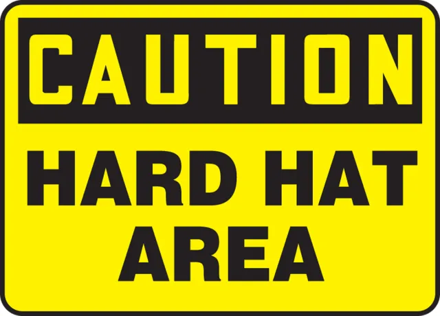 Accuform FRMPPA614VS OSHA Caution Safety Sign: Hard Hat Area
