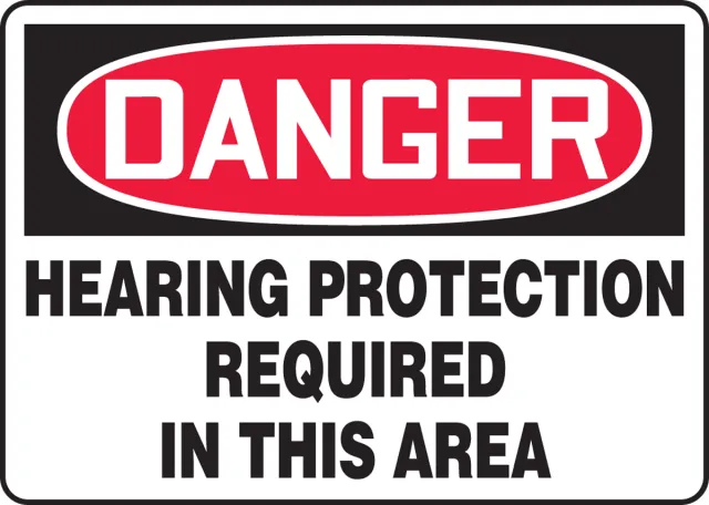 Accuform FRMPPE218VA OSHA Danger Safety Sign: Hearing Protection Required