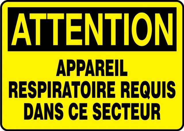 Accuform FRMPPE442VS OSHA Caution Safety Sign: Respirators Required In This Area
