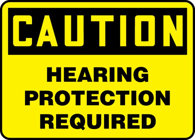 Accuform FRMPPE792VA OSHA Caution Safety Sign: Hearing Protection Required