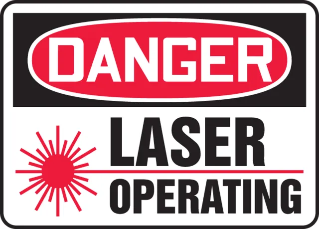Accuform FRMRAD021XV OSHA Danger Safety Sign: Laser Operating