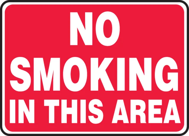 Accuform FRMSMG501XP Smoking Control Sign: No Smoking In This Area