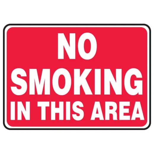 Accuform FRMSMG503XL 14"" x 20"" Smoking Control Sign: No Smoking in This Area Red Aluma-Lite