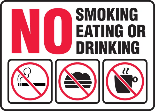 Accuform FRMSMK585XL Safety Sign: No Smoking Eating Or Drinking