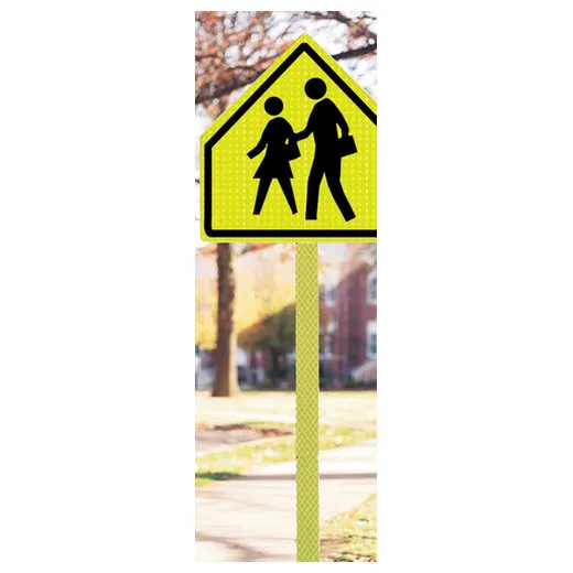 Accuform FRN325 Reflective Post Strip: Fluorescent Lime Green Yellow