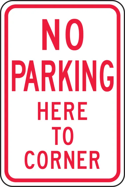 Accuform FRP103RA No Parking Traffic Sign: Here To Corner