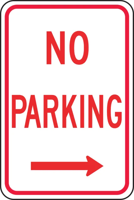 Accuform FRP111RA Traffic Sign: No Parking (Right Arrow)