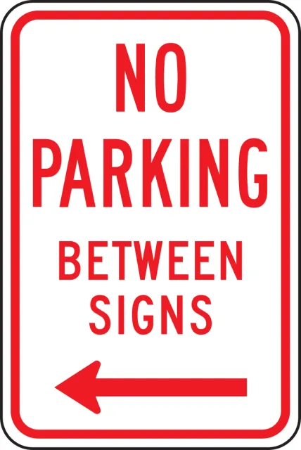 Accuform FRP123RA Traffic Sign: No Parking Between Signs (Left Arrow)