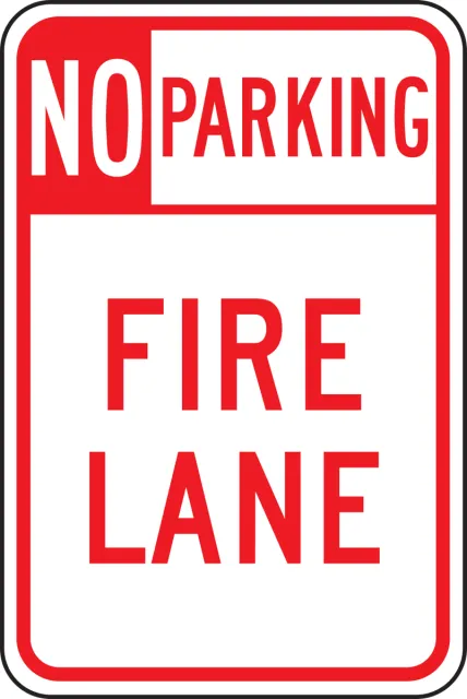 Accuform FRP128RA No Parking Traffic Sign: Fire Lane