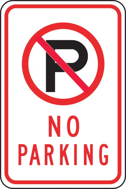 Accuform FRP140RA Parking Sign: No Parking (With Symbol)