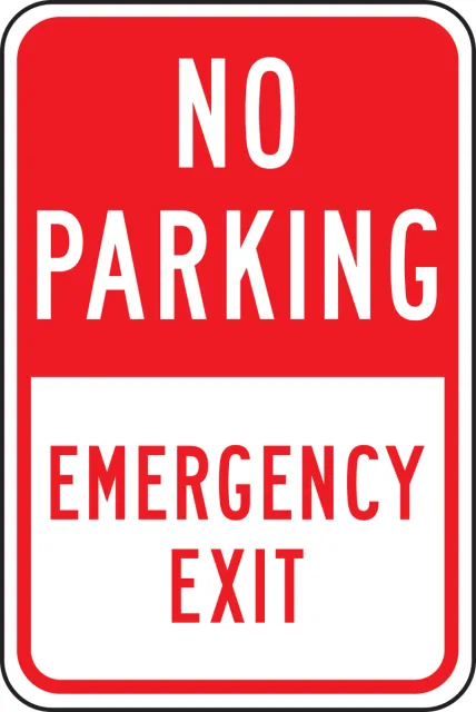 Accuform FRP167RA No Parking Traffic Sign: Emergency Exit