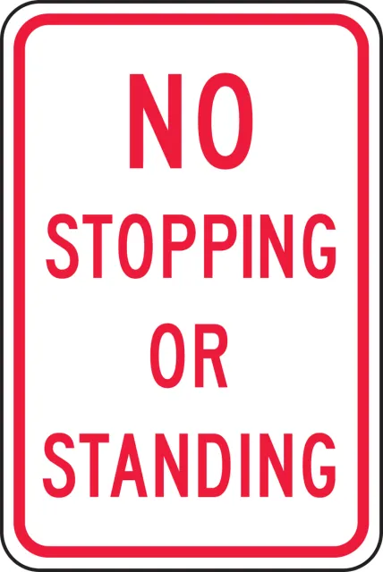 Accuform FRP204RA Traffic Sign: No Stopping Or Standing