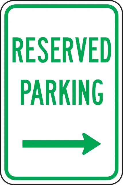 Accuform FRP209RA Traffic Sign: Reserved Parking (Right Arrow)