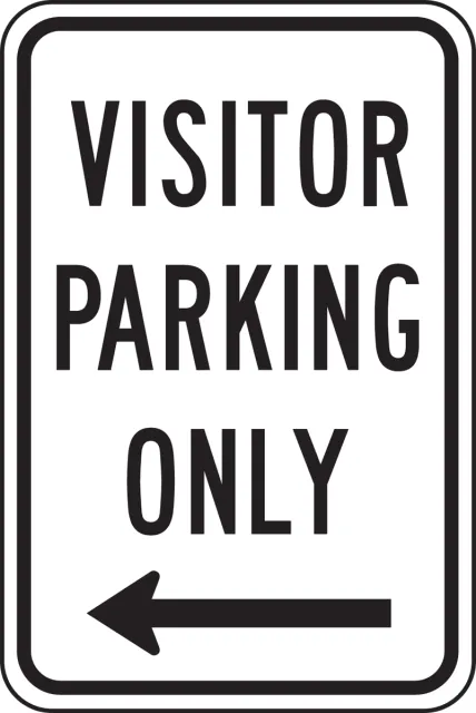 Accuform FRP249RA Traffic Sign: Visitor Parking Only (Left Arrow)