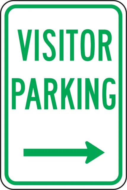 Accuform FRP261RA Traffic Sign: Visitor Parking (Right Arrow)