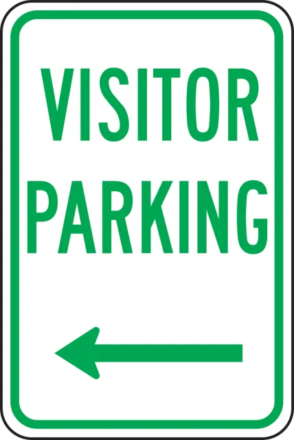 Accuform FRP263RA Traffic Sign: Visitor Parking (Left Arrow)