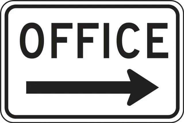 Accuform FRP280RA Parking Sign: Office (Right Arrow)