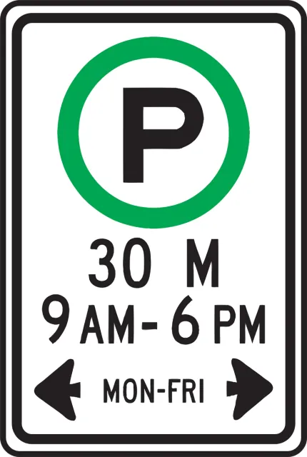 PARKING SIGN HOURS 18 in X 12 in FRP370RA