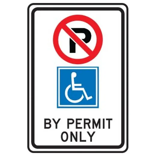 Accuform FRP375DP 18"" x 12"" Parking Sign - Handicapped Red DG High Prism