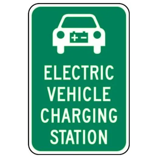 Accuform FRP387RA 18"" x 12"" Traffic Sign: Electric Vehicle Charging Station Red Engineer Grade Reflective Aluminum (.080)