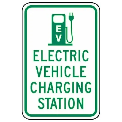Accuform FRP390RA 18"" x 12"" Traffic Sign: Electric Vehicle Charging Station Red Engineer Grade Reflective Aluminum (.080)