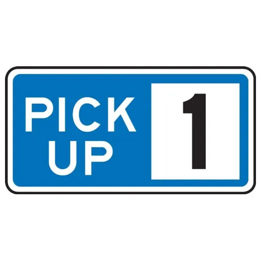 Accuform FRP6751RA 6"" x 12"" Traffic Sign: Pick up, (1)(2)(3) Red Engineer Grade Reflective