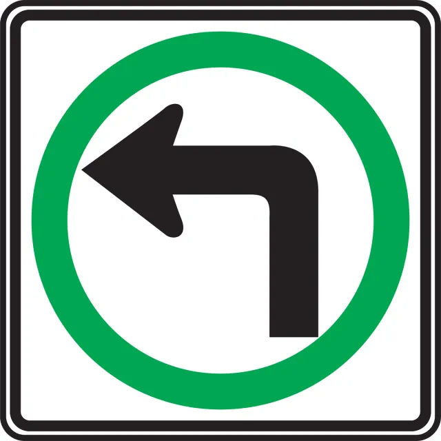 Accuform FRR003DP TRAFFIC SIGN - LEFT TURN ONLY