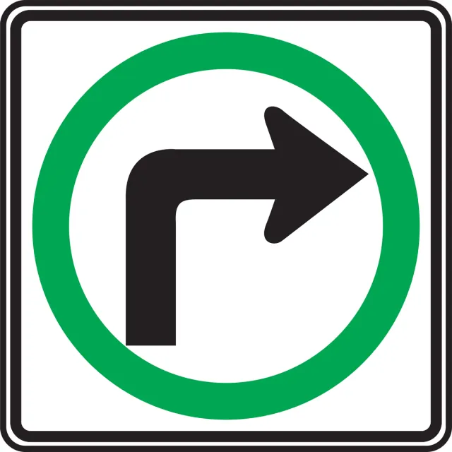 Accuform FRR005DP TRAFFIC SIGN - RIGHT TURN ONLY