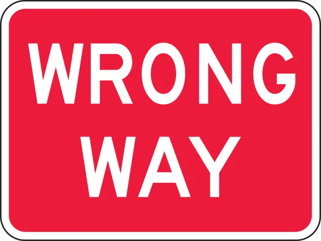Accuform FRR026DP Lane Guidance Sign: Wrong Way