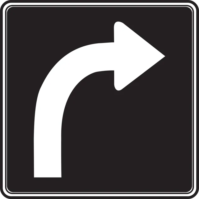 Accuform FRR027DP TRAFFIC SIGN - LANE TURNS RIGHT