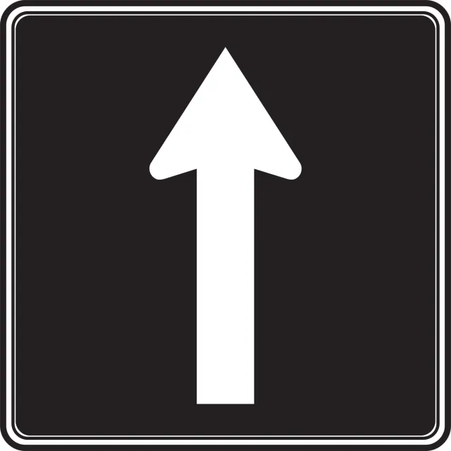 Accuform FRR029DP TRAFFIC SIGN - LANE STRAIGHT ONLY