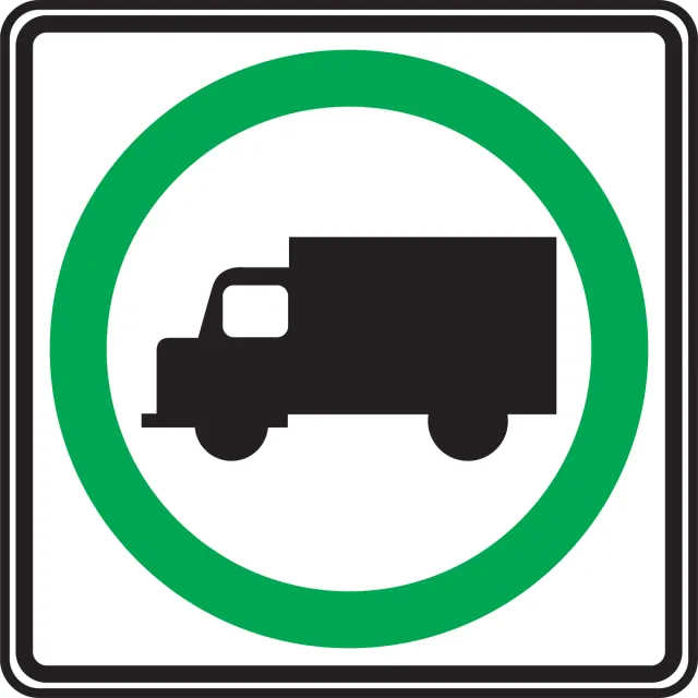 Accuform FRR042DP Truck Restriction Sign: Trucks Allowed (Symbol)