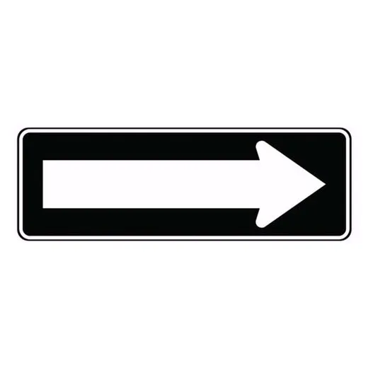 Accuform FRR120RA Direction Sign: Arrow (White On Black)