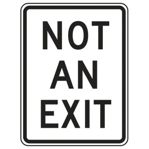 Accuform FRR237HP 18"" x 12"" Facility Traffic Sign: Not An Exit Red High Intensity Reflective Aluminum (.080)