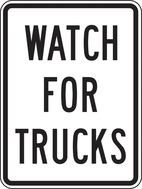 Accuform FRR240DP Facility Traffic Sign: Watch For Trucks