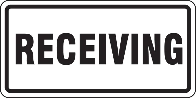 Accuform FRR261HP Facility Traffic Sign: Receiving
