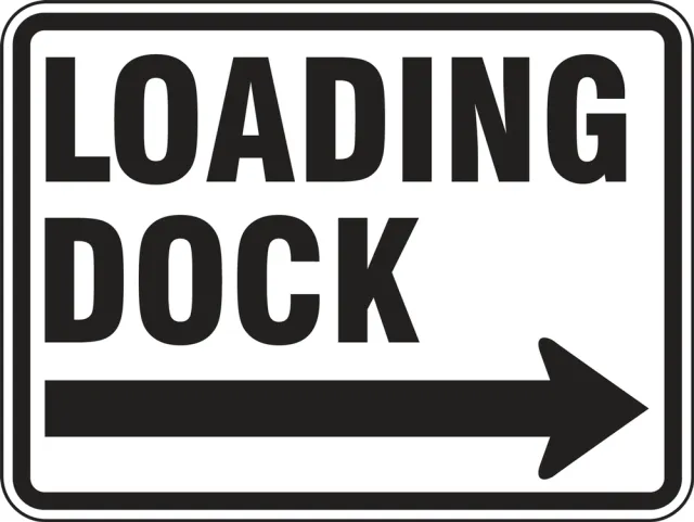 Accuform FRR278DP Facility Traffic Sign: Loading Dock, Right Arrow