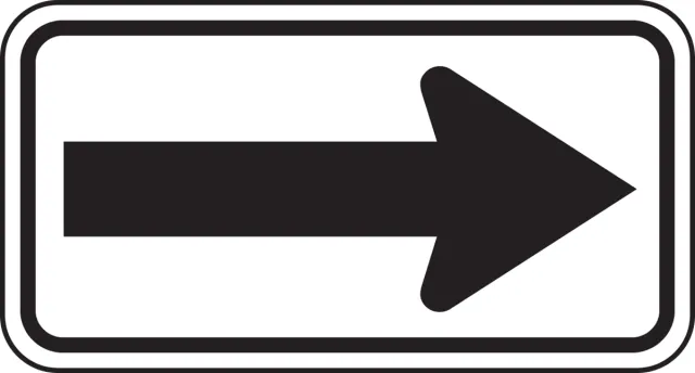 Accuform FRR293DP Direction Sign: One-Direction Large Arrow (White)