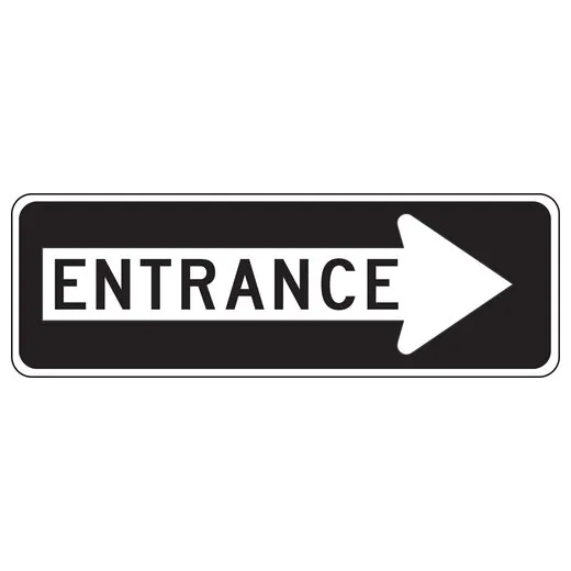 Accuform FRR294DP Facility Traffic Sign: Entrance, Right Arrow