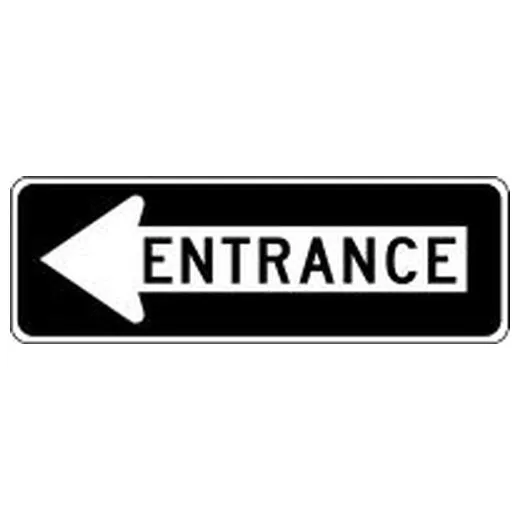 Accuform FRR295DP Facility Traffic Sign: Entrance (Left Arrow)