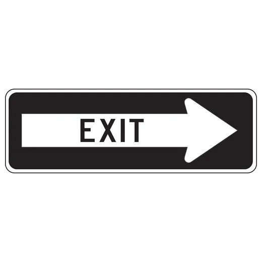 Accuform FRR296DP Facility Traffic Sign: Exit, Right Arrow