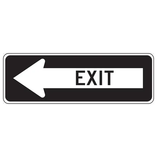 Accuform FRR297HP Facility Traffic Sign: Left Arrow Exit