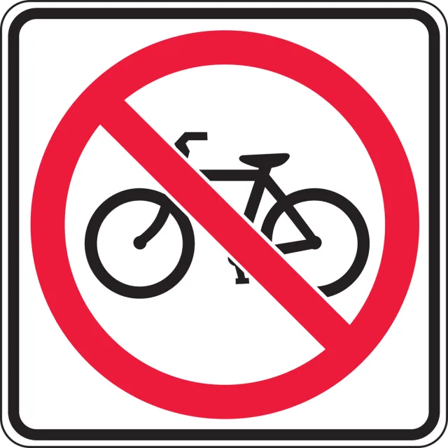 Accuform FRR323RA Bicycle & Pedestrian Sign: No Bicycles