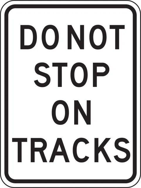 Accuform FRR331DP Rail Sign: Do Not Stop On Tracks