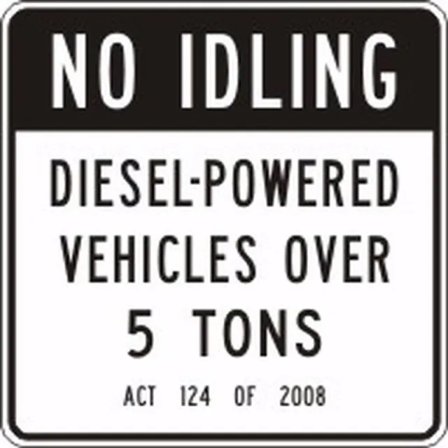 Accuform FRR381HP NO IDLING SIGN - PENNSYLVANIA SIGN